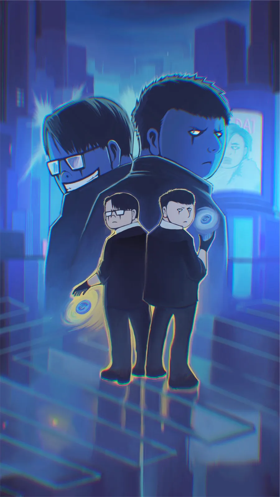 KimGoc 概念美術 — 雨夜街頭的四人組合